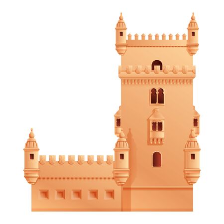belem tower landmark of lisbon in portugal, vector illustrationのイラスト素材