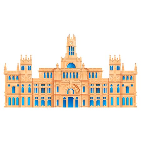 plaza de cibeles landmark of madrid in spain, vector illustrationのイラスト素材