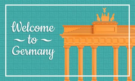 Cartoon greeting card to Germany, vector illustration.のイラスト素材