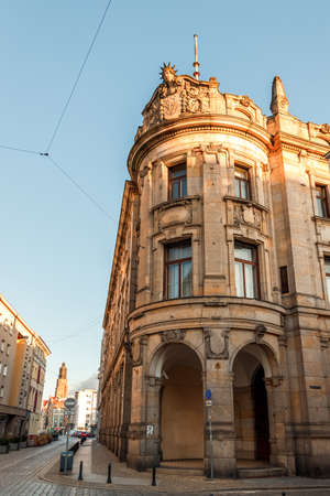 morning view of the sights of the city of wroclaw in poland in springの写真素材