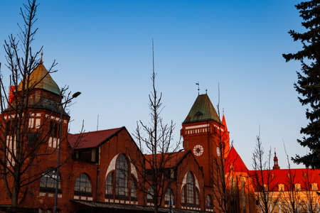 morning view of the sights of the city of wroclaw in poland in springの写真素材