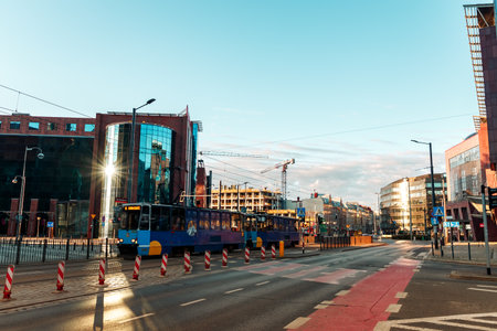 morning view of the sights of the city of wroclaw in poland in springのeditorial素材