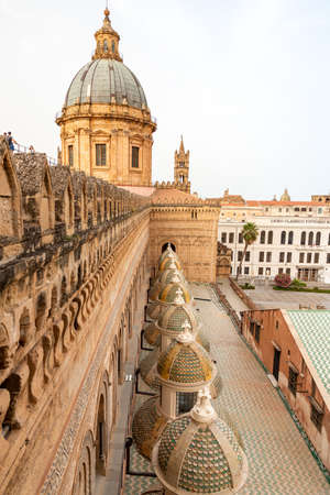 cathedral city palermo sicily italy in summerの写真素材