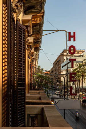 streets of the city of palermo sicily italy in summerの写真素材