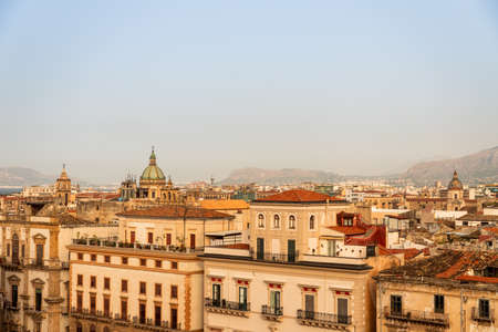 panorama of the city of palermo sicily italy in summerの写真素材