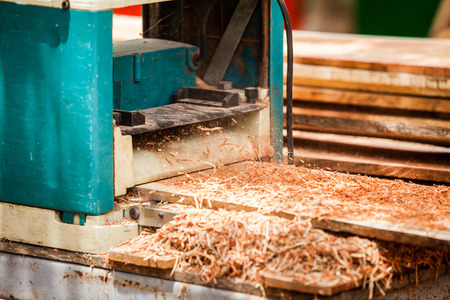 Planing machine to the face to smooth wood.の写真素材