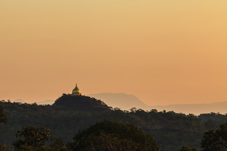 Sunset from temple on the mountain in Thailand.の写真素材