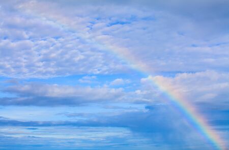 Blue sky and rainbow for beautiful  background.の写真素材