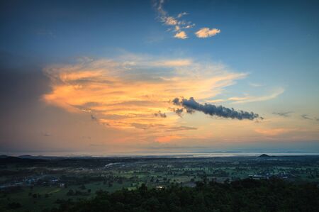 Background from sunrise and orange sky.の写真素材
