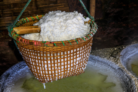 Ancient salt production in rural of Thailand.の写真素材