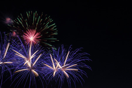 Colourful fireworks in the night of celebration.の写真素材