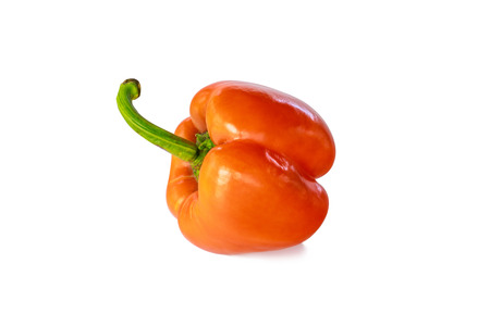 THe orange bell pepper isolated on white background with clipping path.