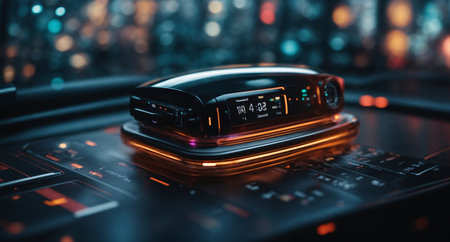 Close up view of modern car dashboard. 3d rendering toned imageの素材