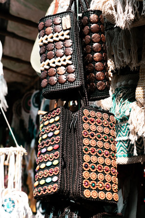 Handmade souvenirs at the bazaar in Hampi, India