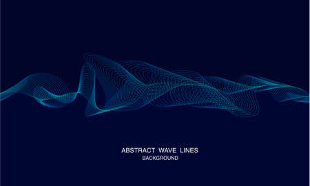 Blue abstract wave lines background for technology concept.のイラスト素材