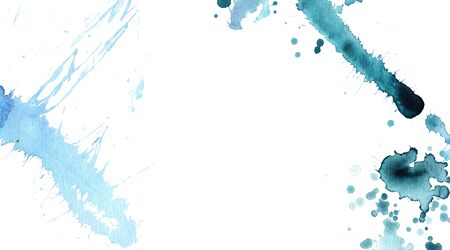 Watercolor abstract blue and turquoise background.の写真素材