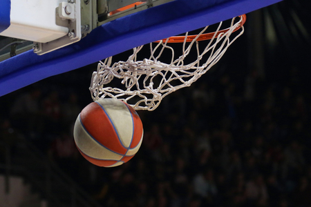 Basketball in net. Scoring Pointsの写真素材