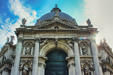 Venice, Santa Maria della Salute external decorationの写真素材