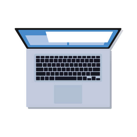 Simple style laptop computer top viewのイラスト素材