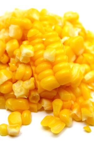 Corn pile on white backgroundの写真素材