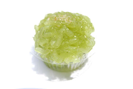 Koa-niew-kaew, Thai style sweet sticky rice on white background