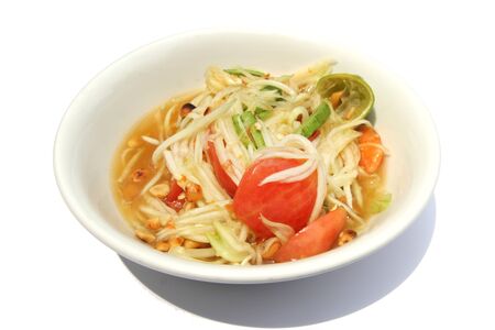 Somtum , Thai spicy papaya salad on a dish