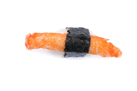 Surimi Sushi , Artificial Crab Meat Sushi isolatedの写真素材