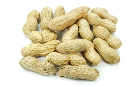 Peanuts in shells isolated on white background