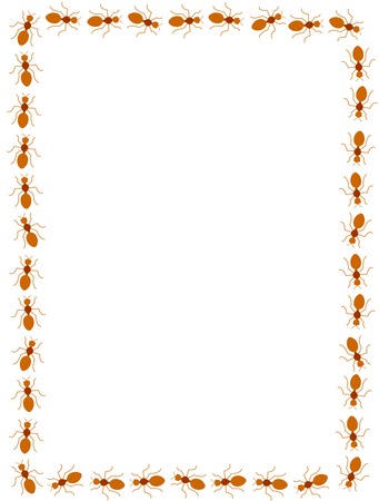 Red ants line on white backgroundのイラスト素材
