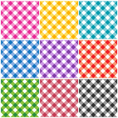 Gingham patterns / textures in different colors for Thanksgiving, home decorating, napkins, tablecloths, picnics. arts, crafts and scrap books.のイラスト素材