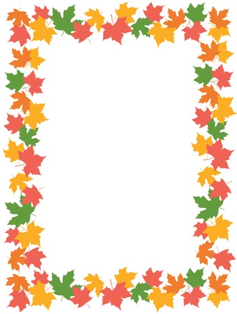 Autumn frame with colorful maple leavesのイラスト素材