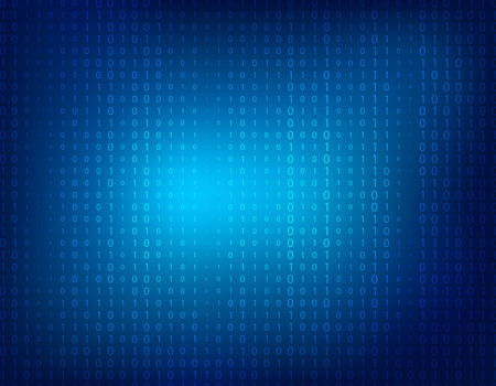 Blue abstract background with faint binary ones and zeros.のイラスト素材