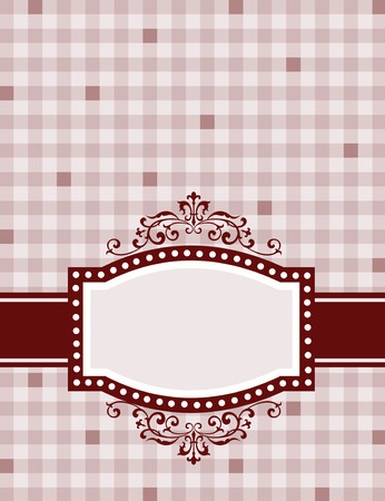 Brown gingham / squares background with frame. specially for baby themed / mother's day or any occasion greeting cardsのイラスト素材