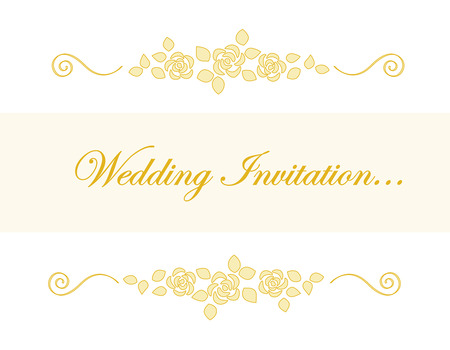 Rose border with beautiful golden roses for wedding invitation backgroundsのイラスト素材