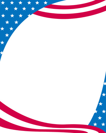 USA 4th of july stars and stripes frame design with empty white space on middleのイラスト素材