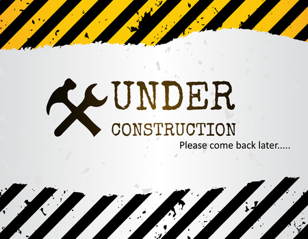 Grunge under construction background with crossed hammer and wrench.のイラスト素材