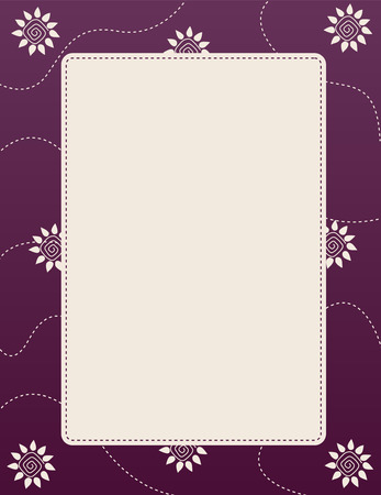 Purple color floral wedding invitation card with empty spaceのイラスト素材