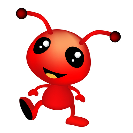 Cute alien isolated on whiteのイラスト素材