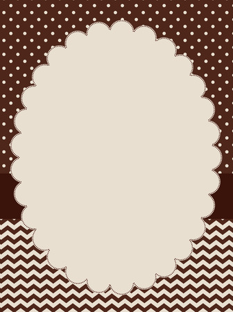 Retro frame with pplka dots and chevron pattern on backgroundのイラスト素材