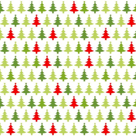 Christmas pattern with red green christmas treesのイラスト素材