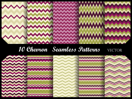 colorful zigzag chevron pattern collectionのイラスト素材