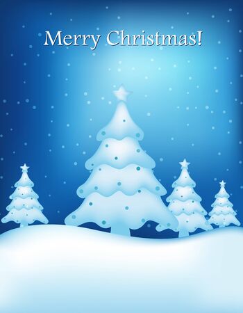 Merry christmas greeting card with cristmas treesのイラスト素材