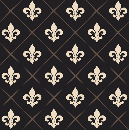 Vector illustration seamless background with lily (fleur de lis) for print fabric or posterのイラスト素材