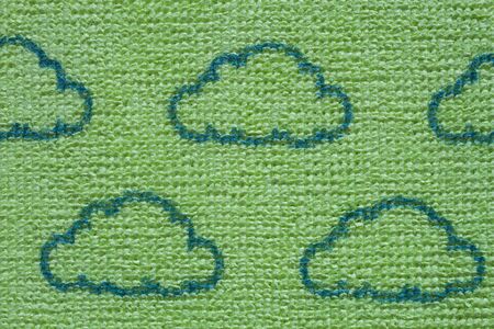 Green clean microfiber kitchen duster with screenprintingの写真素材