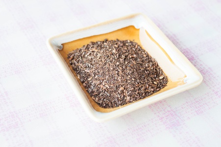 Aromatic thai tea in a ceramic dishの写真素材