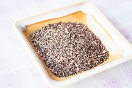 Close up dry leaves of thai teaの写真素材
