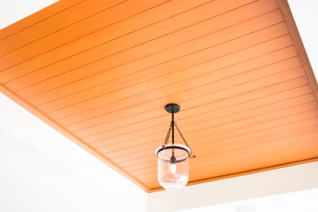Modern ceiling lamp in a new homeの写真素材