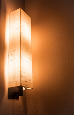 Warm light of vanity table lamp in the houseの写真素材