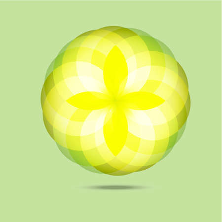 Yellow diamond flower in the air abstract backgroundのイラスト素材