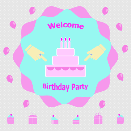 Invitation message for birthday party, stock vector のイラスト素材